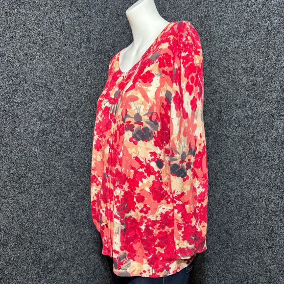 Talbots Womens Watercolor Floral Cardigan XL Lightweight Colorful Feminine Artsy - Picture 4 of 8